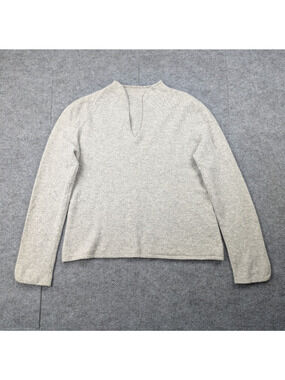 Prive Cashmere Sweater Womens Medium Gray Quiet Luxury Unique Layering Old Money